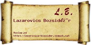 Lazarovics Bozsidár névjegykártya